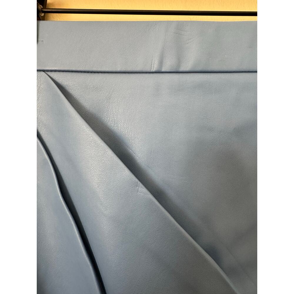 Maree Pour Toi Blue Faux Leather Wrap Skirt Size 12 - Picture 13 of 15